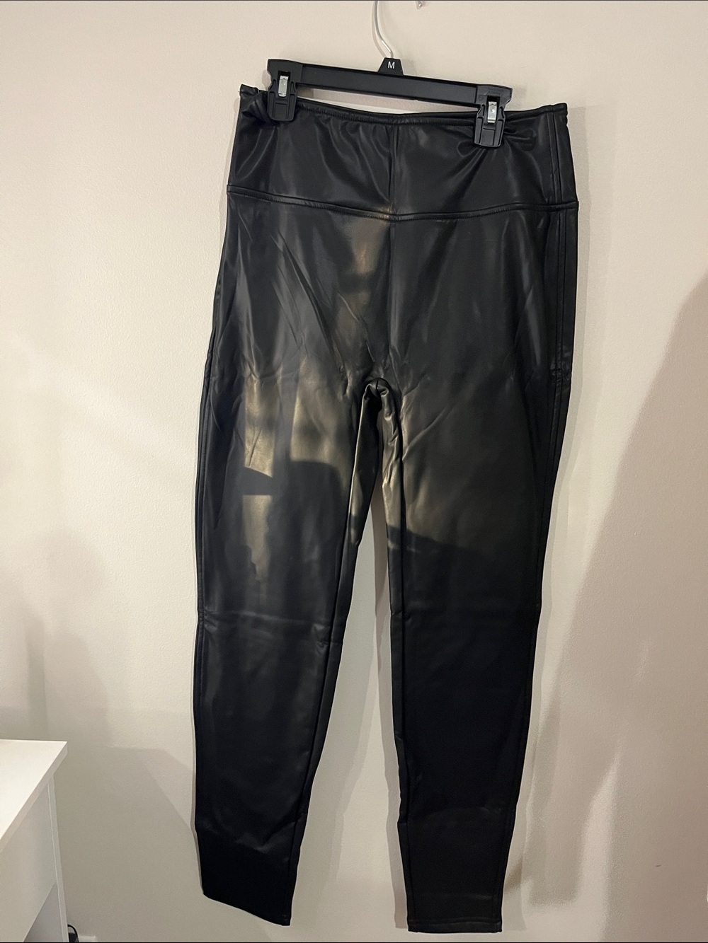 High-Shine Black Faux Leather Leggings